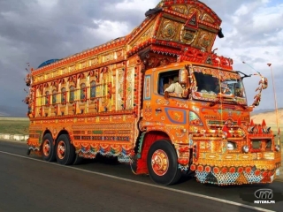 Pakistani Truck on a highway
